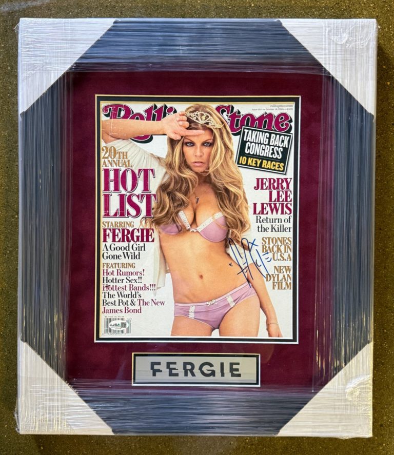 Fergie Signed Black Eyed Peas Framed Rolling Stone Loose Magazine Cover JSA COA