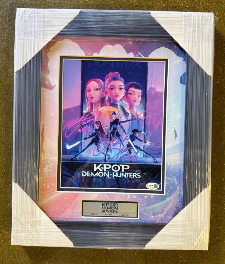 K-Pop Demon Hunters Voice-Over Cast Signed Framed 8x10 Photo JSA COA