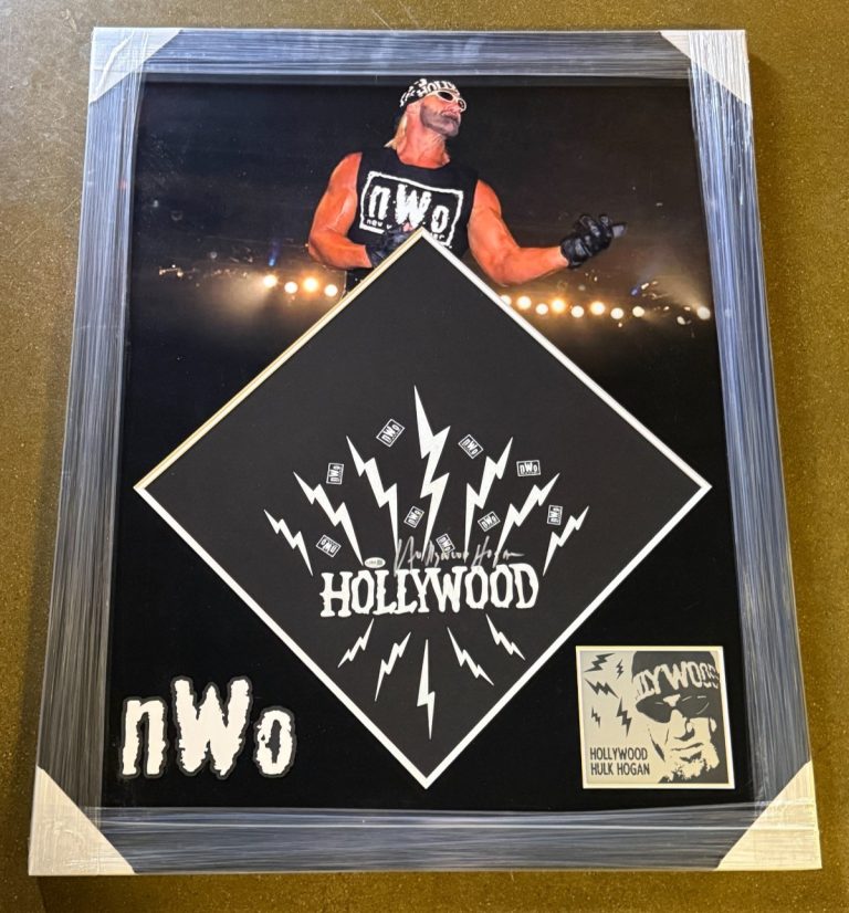 Hollywood Hulk Hogan Signed Framed NWO Bandana Showcase WWE WWF TNA JSA COA