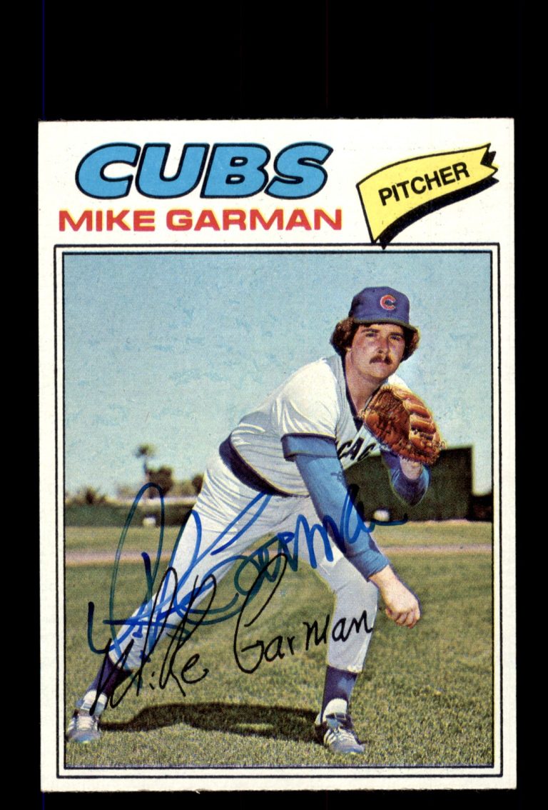 Signed Baseball Card Auto Mike Garman 1977 Topps #302 Chicago Cubs