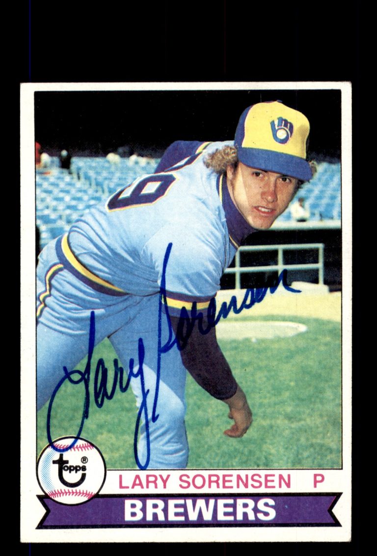 Signed Baseball Card Auto Lary Sorensen 1979 Topps #303 Milwaukee Brewers