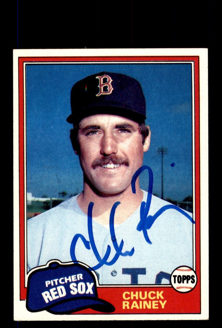 Signed Baseball Card Auto Chuck Rainey 1981 Topps #199 Boston Red Sox