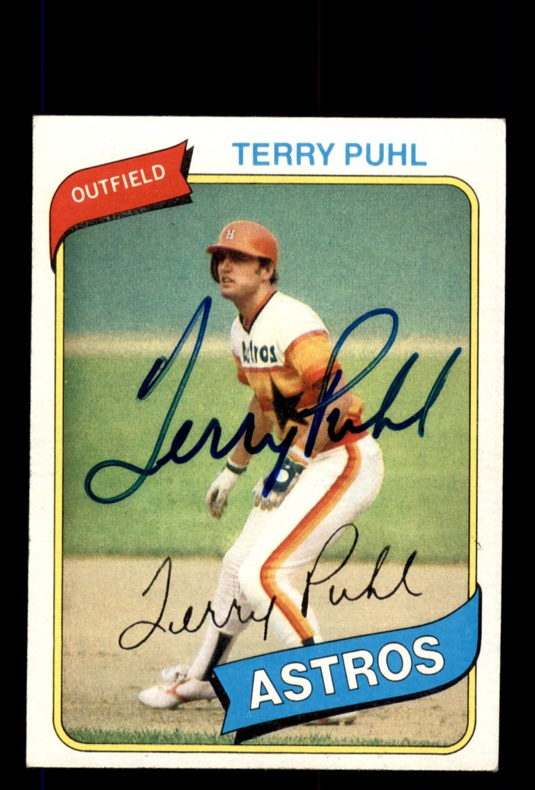 Signed Baseball Card Auto Terry Puhl 1980 Topps #147 Houston Astros