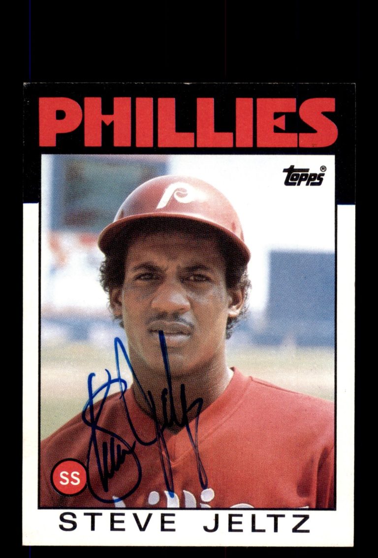 Signed Baseball Card Auto Steve Jeltz 1986 Topps #453 Philadelphia Phillies