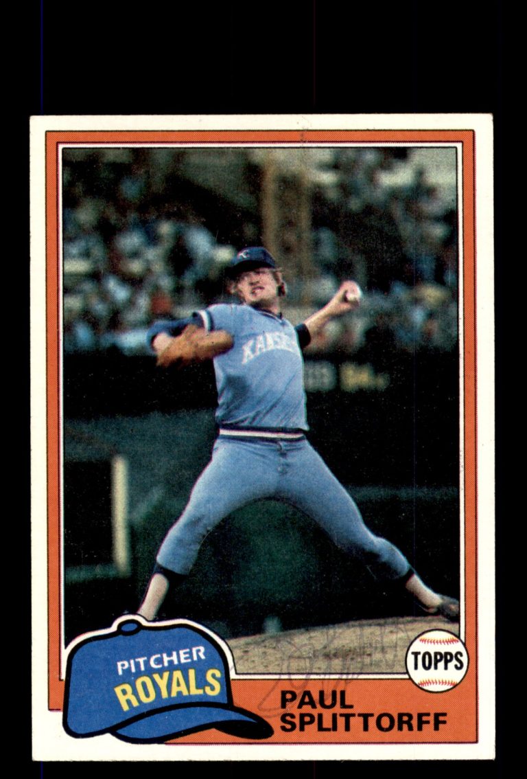 Signed Baseball Card Auto Paul Splittorff 1981 Topps #218 Kansas City Royals