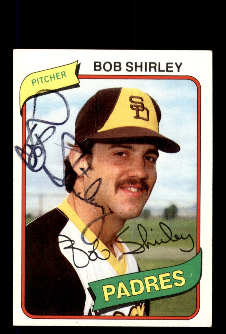 Signed Baseball Card Auto Bob Shirley 1980 Topps #476 San Diego Padres