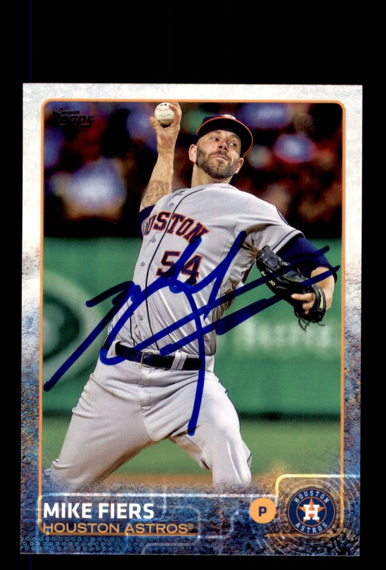 Signed Baseball Card Auto Mike Fiers 2015 Topps Update #US351 Houston Astros