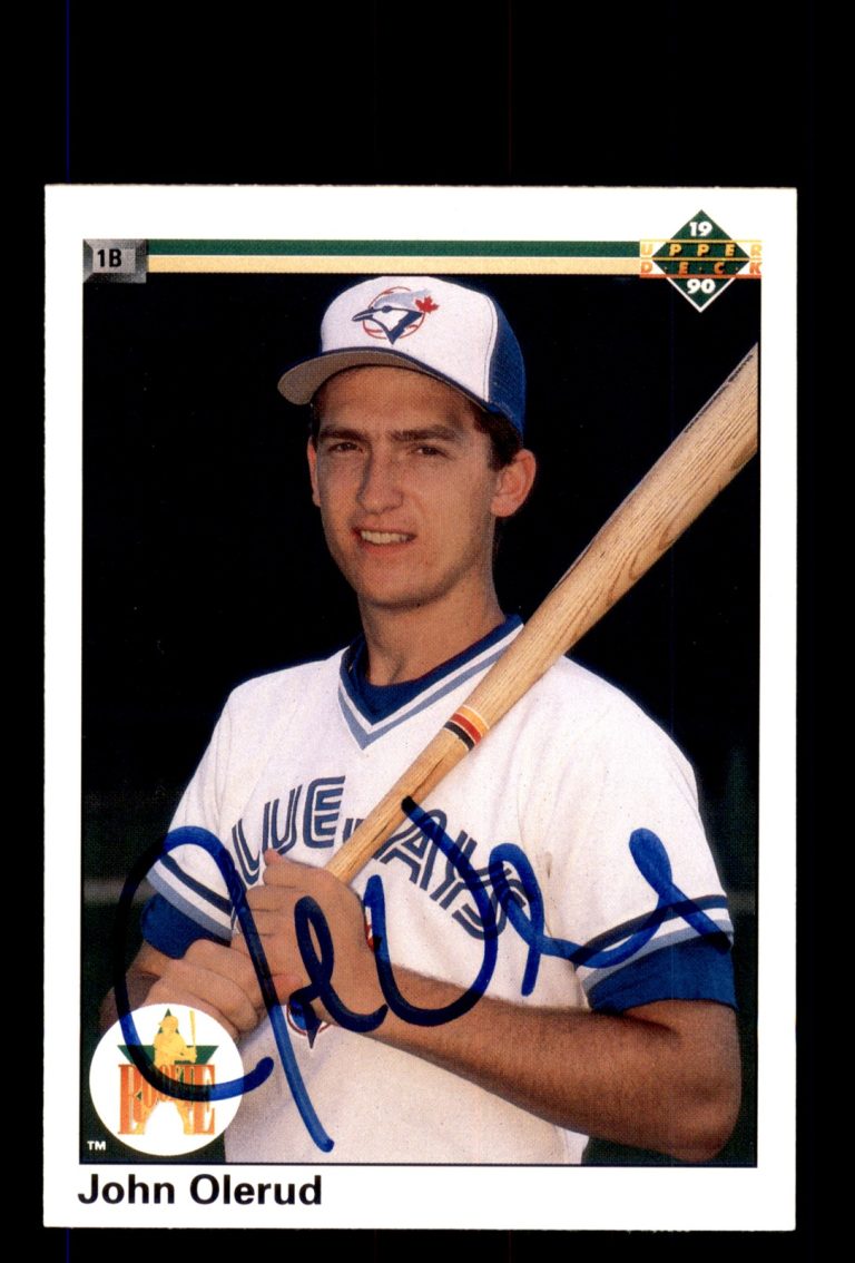 Signed Baseball Card Auto John Olerud 1990 Upper Deck #56 Toronto Blue Jays