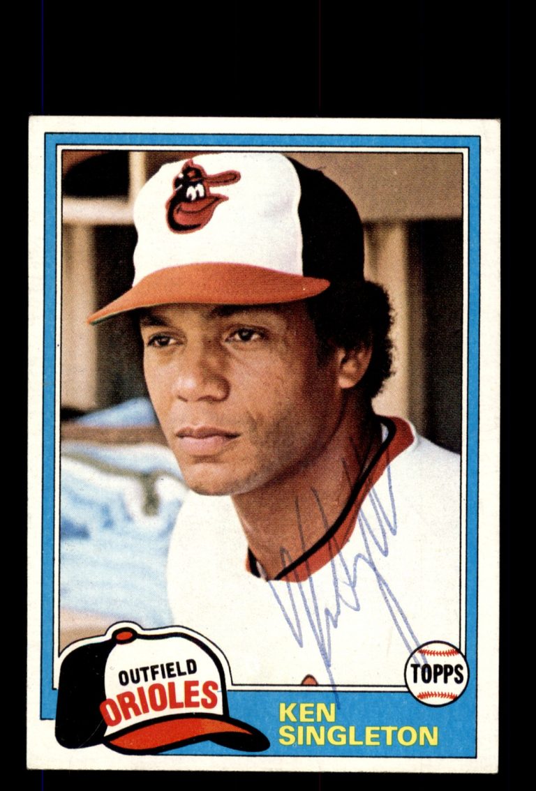 Signed Baseball Card Auto Ken Singleton 1981 Topps #570 Baltimore Orioles