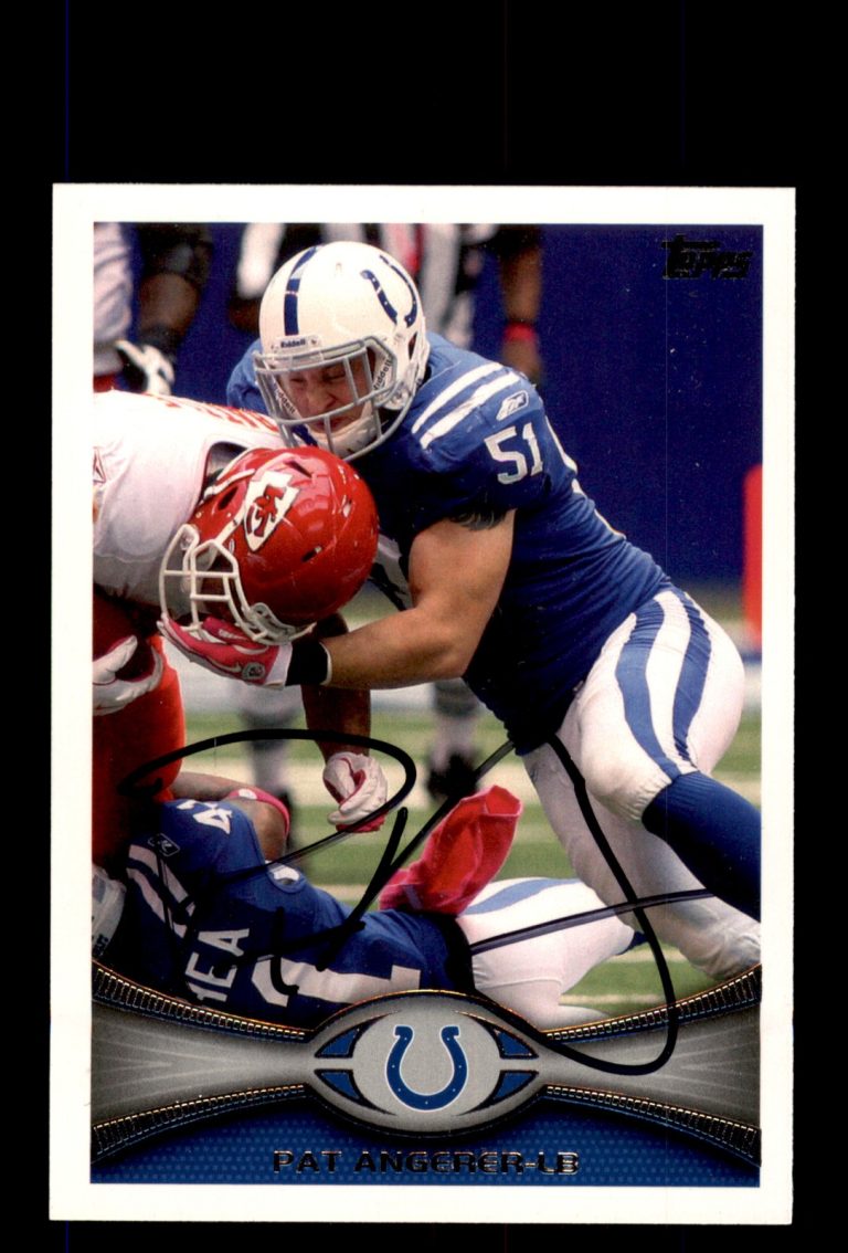 Signed Football Card Auto Pat Angerer 2012 Topps #129 Indianapolis Colts