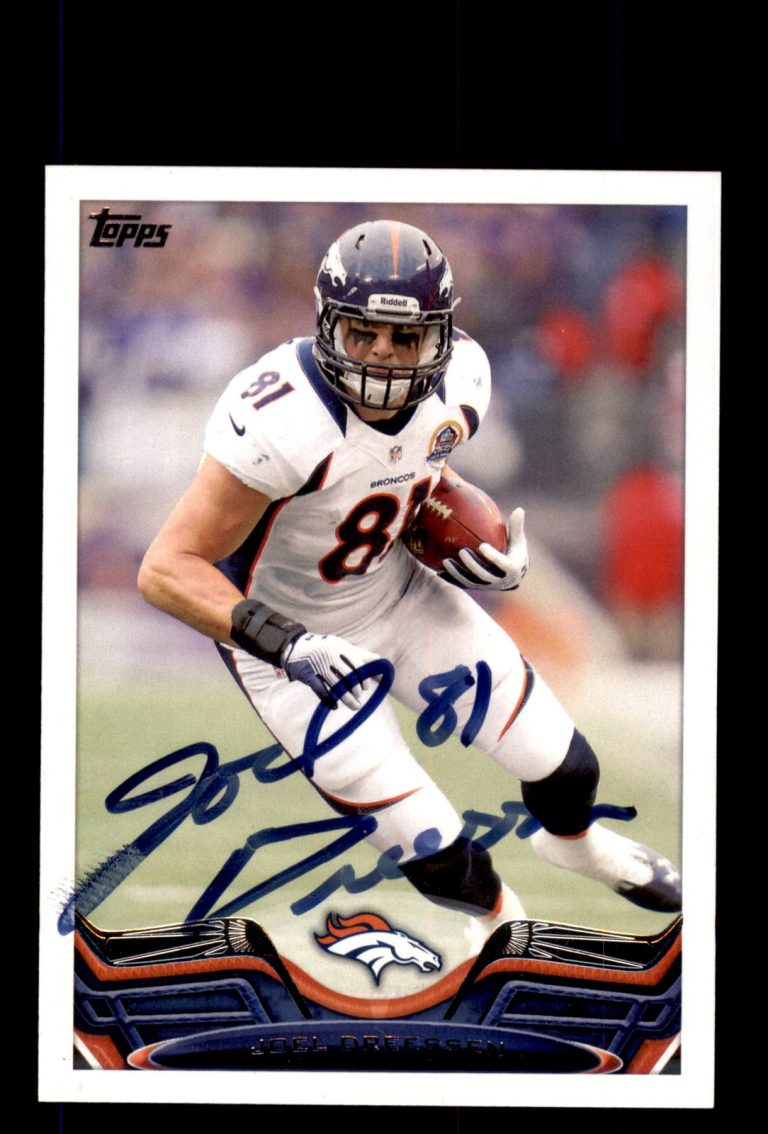 Signed Football Card Auto Joel Dreessen 2013 Topps #7 Denver Broncos