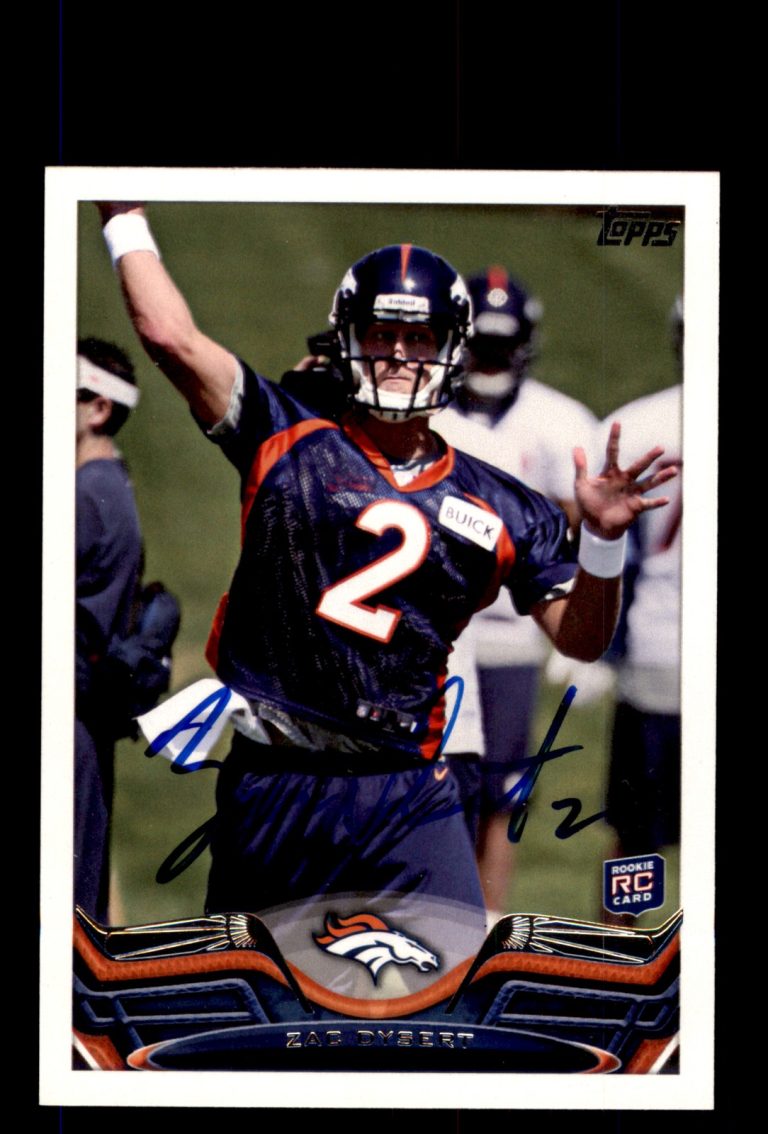Signed Football Card Auto Zac Dysert 2013 Topps #44 Denver Broncos