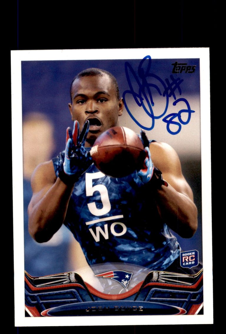 Signed Football Card Auto Josh Boyce 2013 Topps #259 New England Patriots