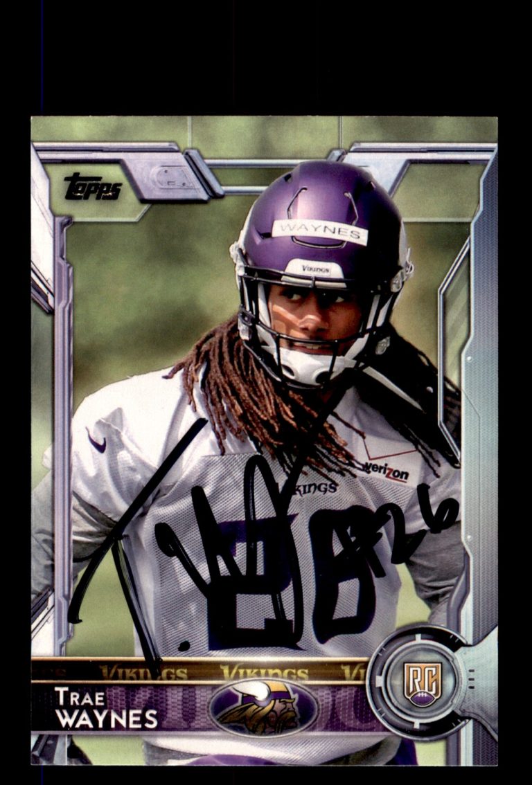 Signed Football Card Auto Trae Waynes 2015 Topps #421 Minnesota Vikings