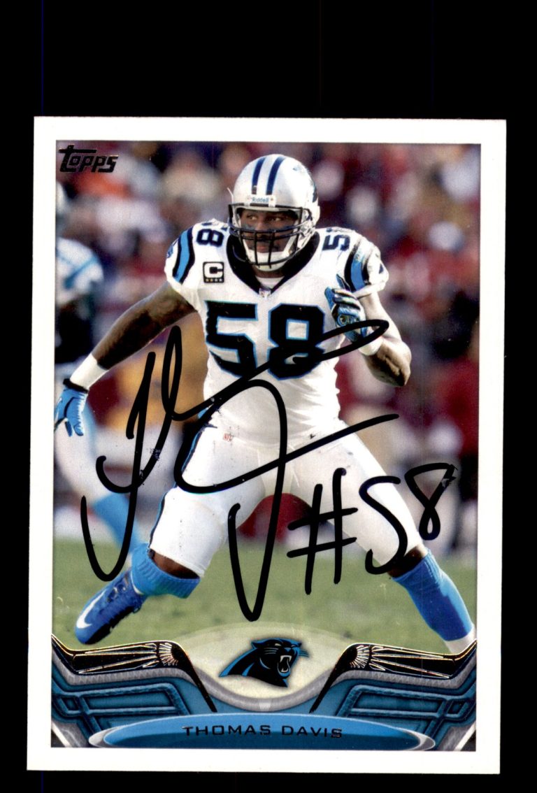 Signed Football Card Auto Thomas Davis 2013 Topps #329 Carolina Panthers