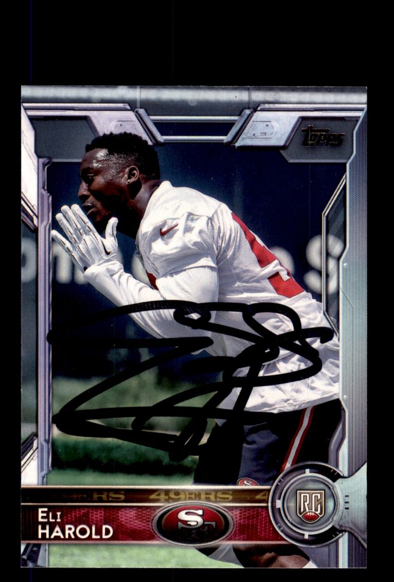 Signed Football Card Auto Eli Harold 2015 Topps #439 San Francisco 49ers