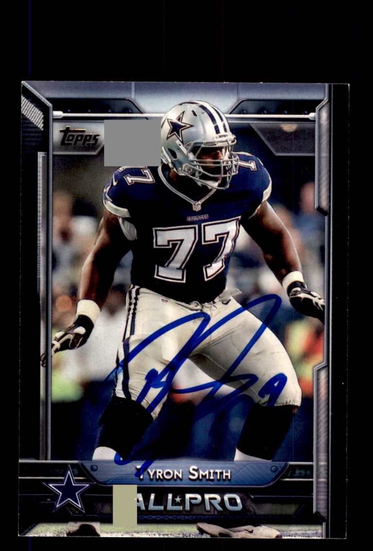 Signed Football Card Auto Tyron Smith 2015 Topps #272 Dallas Cowboys