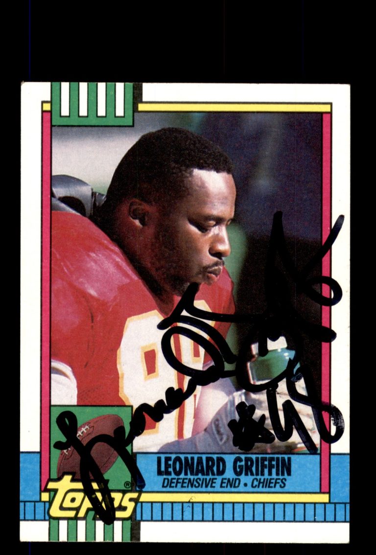 Signed Football Card Auto Leonard Griffin 1990 Topps #251 Kansas City Chiefs