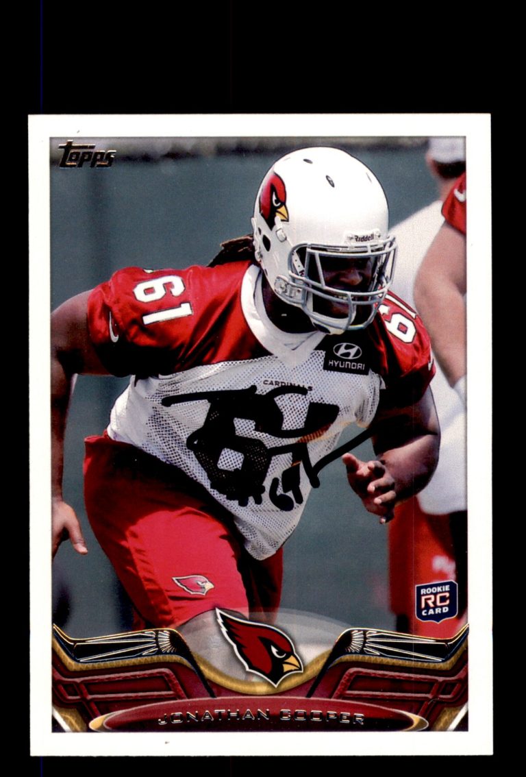 Signed Football Card Auto Jonathan Cooper 2013 Topps #274 Arizona Cardinals