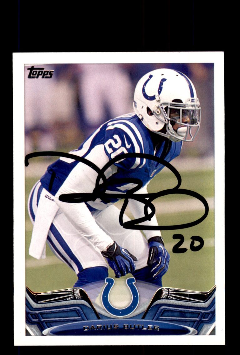 Signed Football Card Auto Darius Butler 2013 Topps #131 Indianapolis Colts