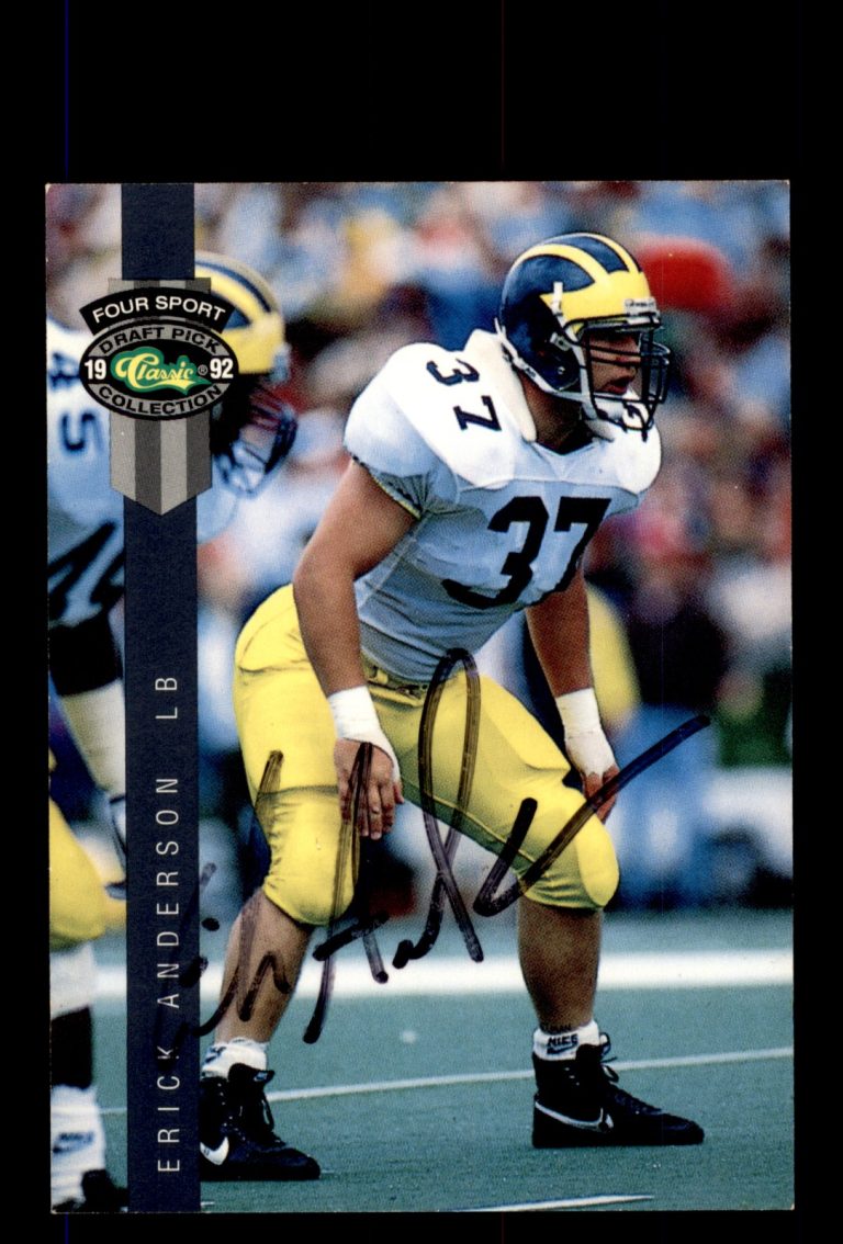 Signed Football Card Auto Erick Anderson 1992 Classic Four Sport #115