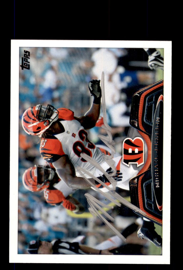 Signed Football Card Auto Michael Johnson 2013 Topps #427 Cincinnati Bengals