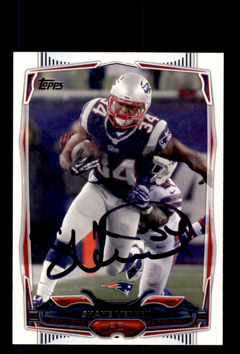 Signed Football Card Auto Shane Vereen 2014 Topps #144 New England Patriots
