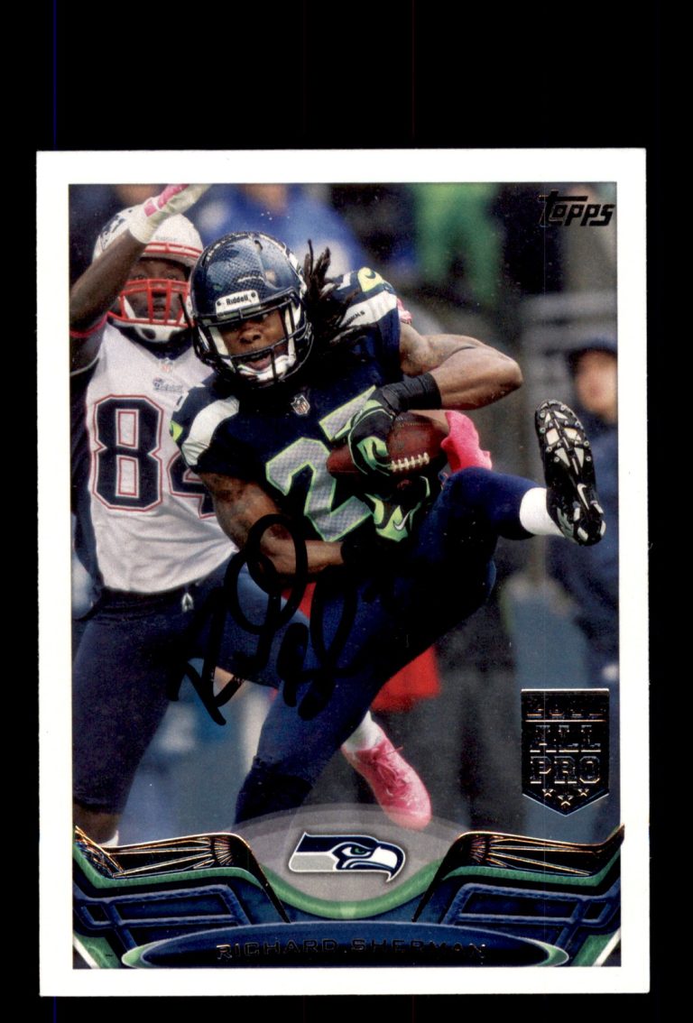 Signed Football Card Auto Richard Sherman 2013 Topps #25 Seattle Seahawks