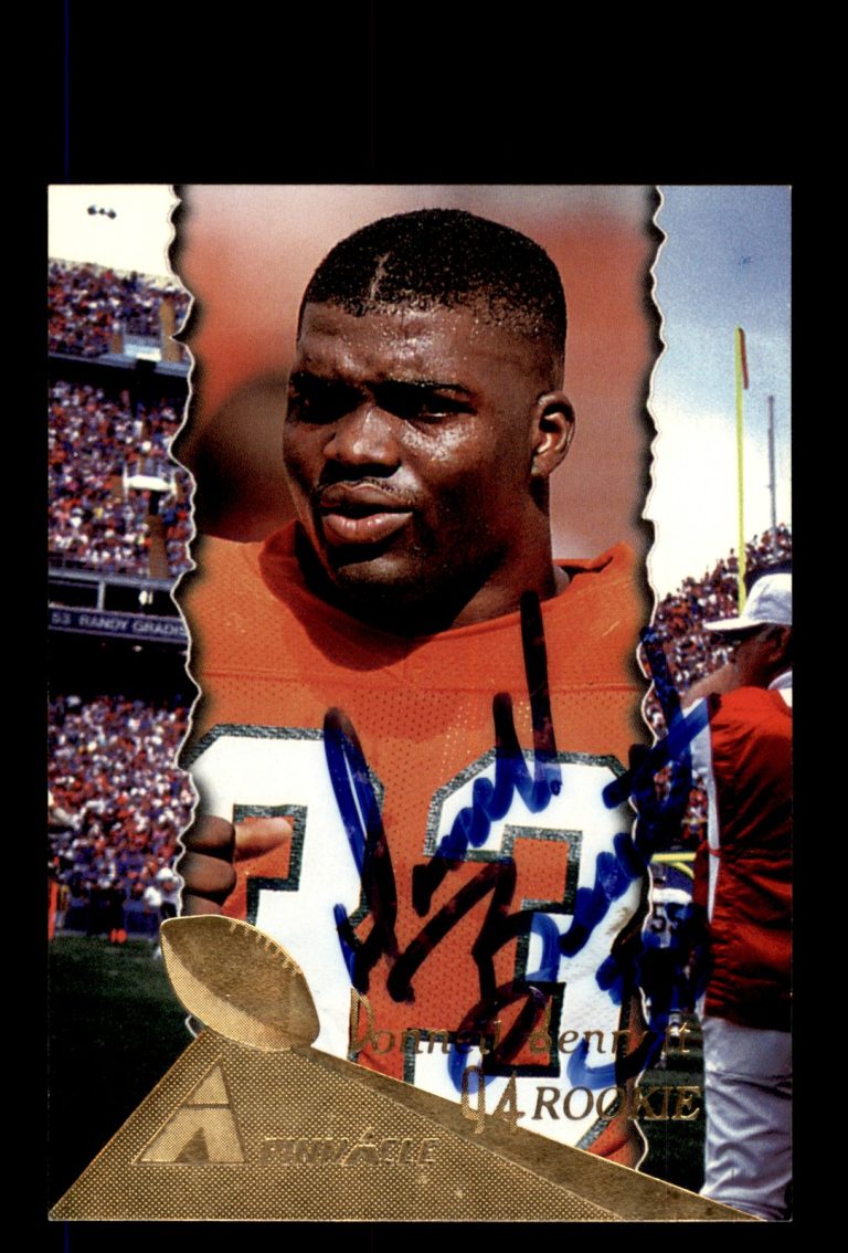 Signed Football Card Auto Donnell Bennett 1994 Pinnacle #221 Kansas City Chiefs