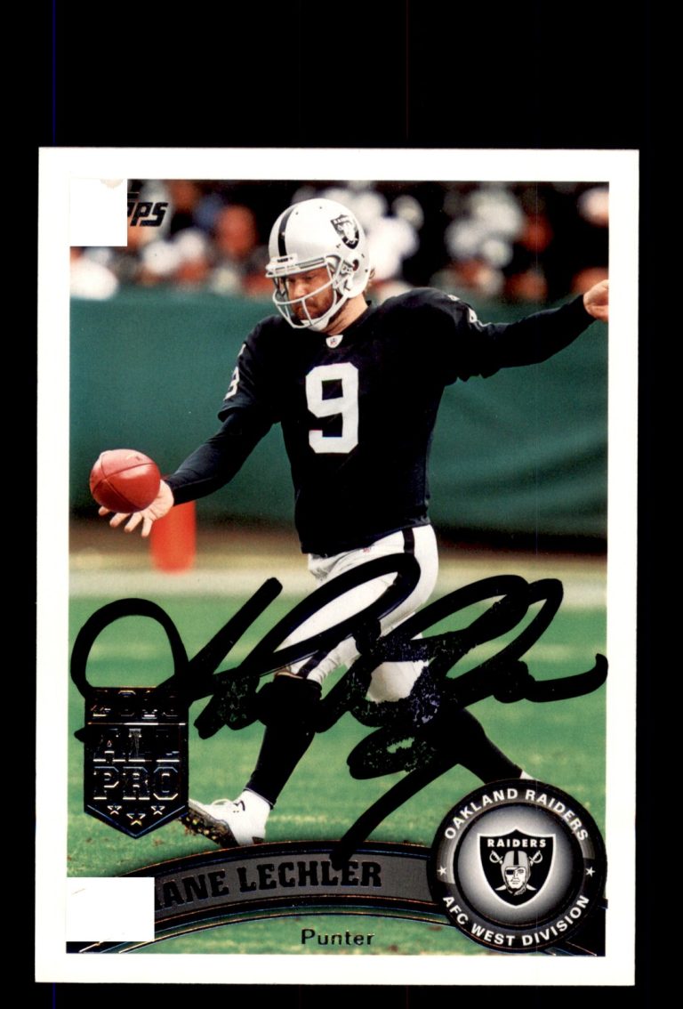 Signed Football Card Auto Shane Lechler 2011 Topps #264 Oakland Raiders