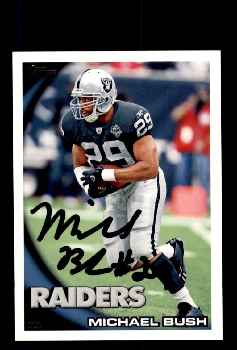 Signed Football Card Auto Michael Bush 2010 Topps #338 Oakland Raiders