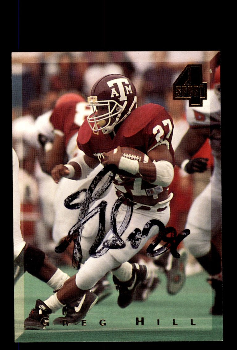 Signed Football Card Auto Greg Hill 1994 Classic Four Sport #88