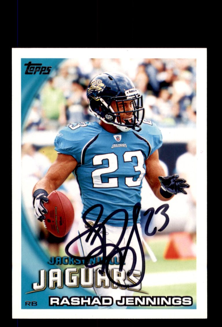 Signed Football Card Auto Rashad Jennings 2010 Topps #158 Jacksonville Jaguars