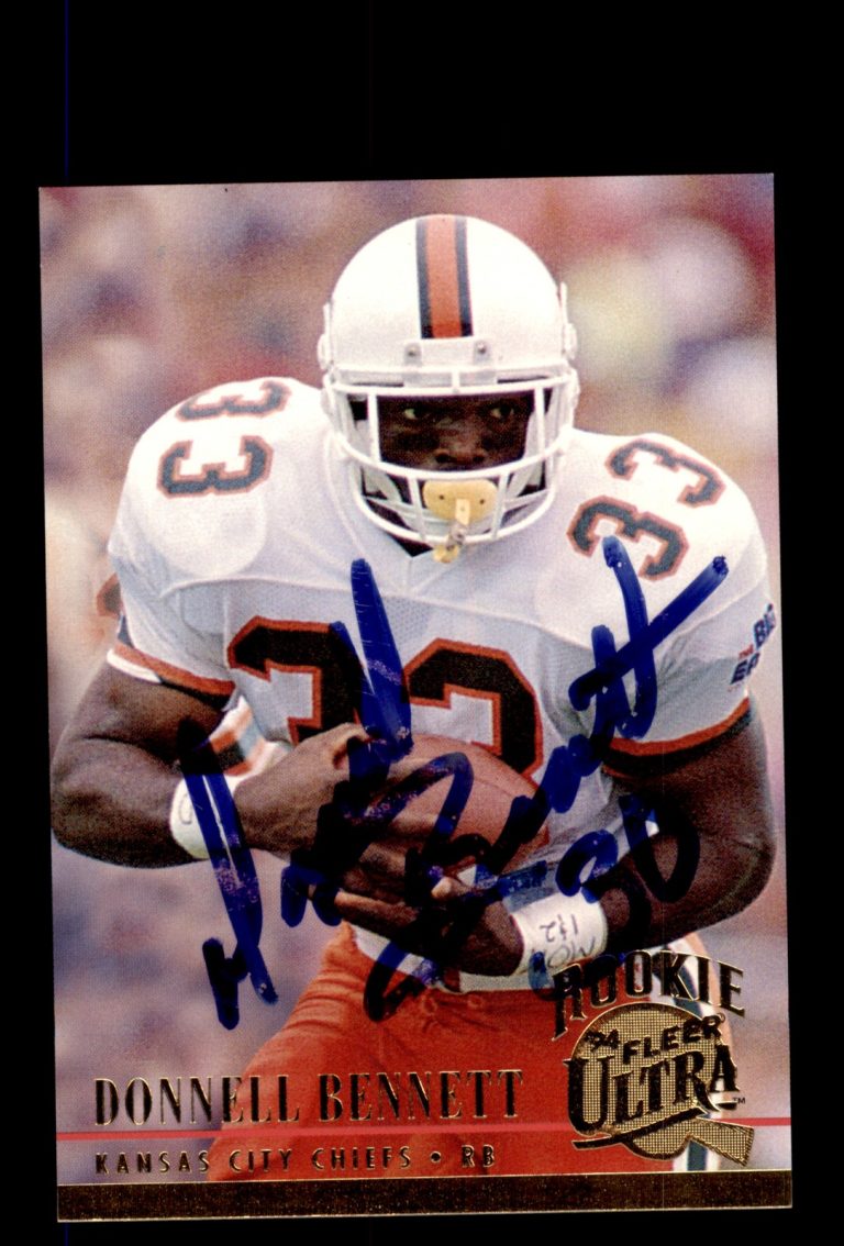 Signed Football Card Auto Donnell Bennett 1994 Ultra #138 Kansas City Chiefs