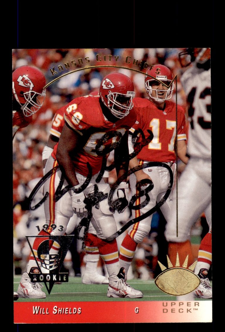 Signed Football Card Auto Will Shields 1993 SP #123 Kansas City Chiefs