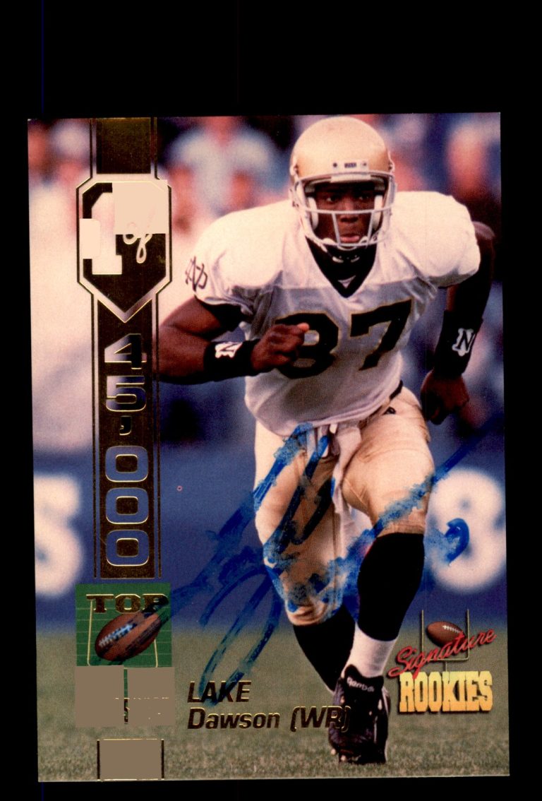 Signed Football Card Auto Lake Dawson 1994 Signature Rookies #15 Notre Dame