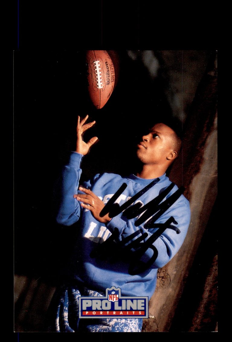Signed Football Card Auto William White 1992 Pro Line Portraits #337 Lions