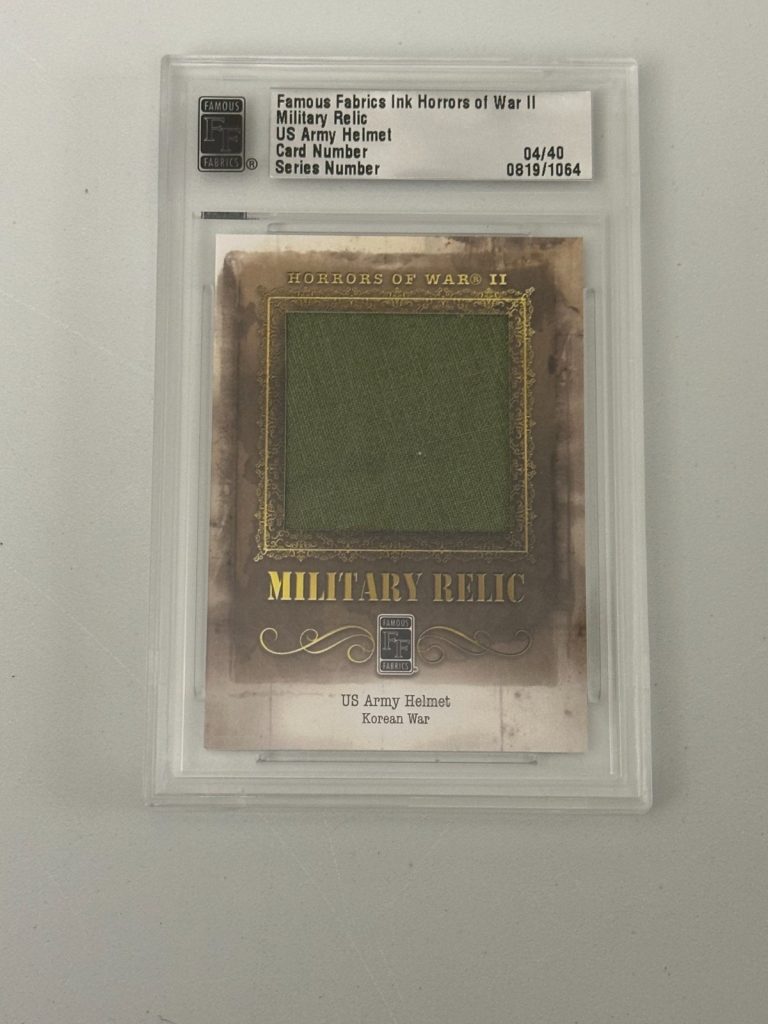2013 Famous Fabrics Ink Horrors of War II Military Relic US Army Helmet 04/40