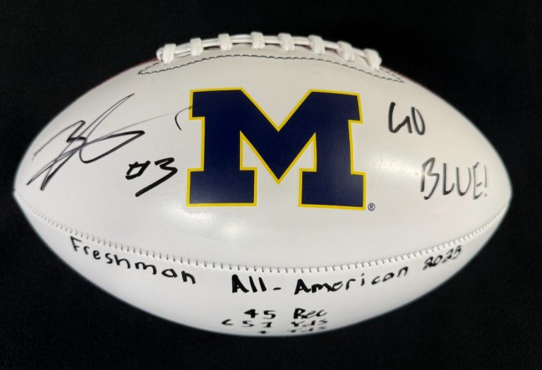 Andrew Marsh Signed Inscribed Freshmen Stats Michigan Wolverines Football JSA