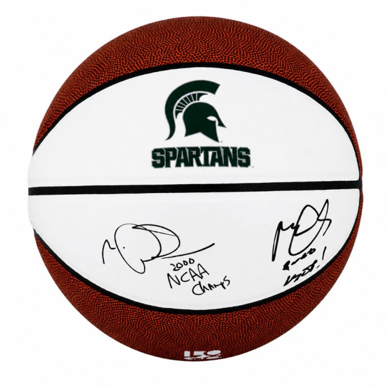 Mateen Cleaves & Morris Peterson Signed Michigan State Basketball w/INSC -SS COA