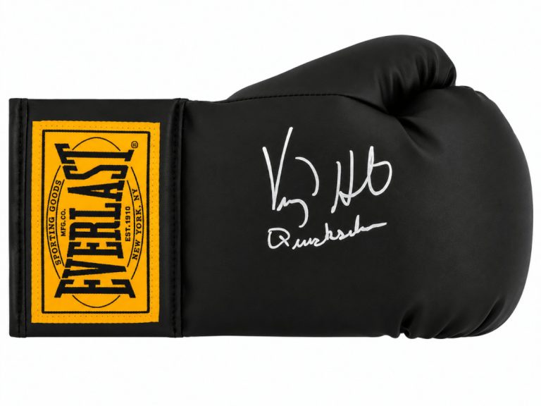 Virgil Hill Signed Everlast Black Full Size Boxing Glove w/Quicksilver -(SS COA)