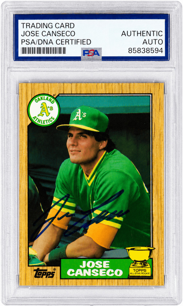 Jose Canseco Signed A's (Athletics) 1987 Topps Baseball Card #620 - (PSA/DNA)