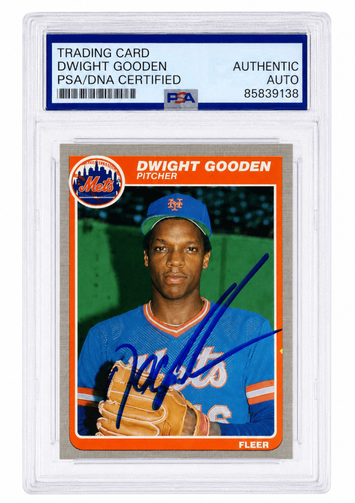 Dwight Gooden Signed Mets 1985 Fleer Rookie Baseball Card #82 - (PSA/DNA)