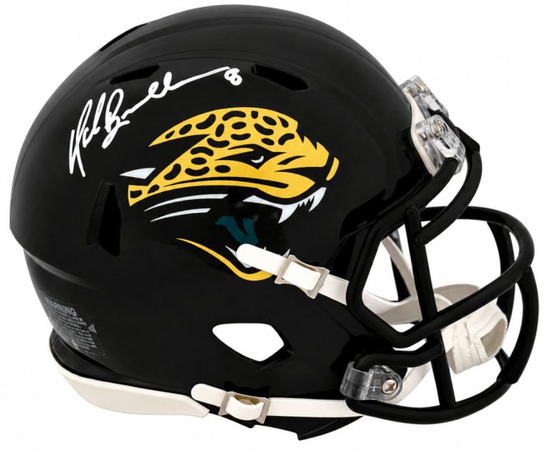 Mark Brunell Signed Jaguars T/B Riddell Speed Mini Helmet - (In White) -(SS COA)