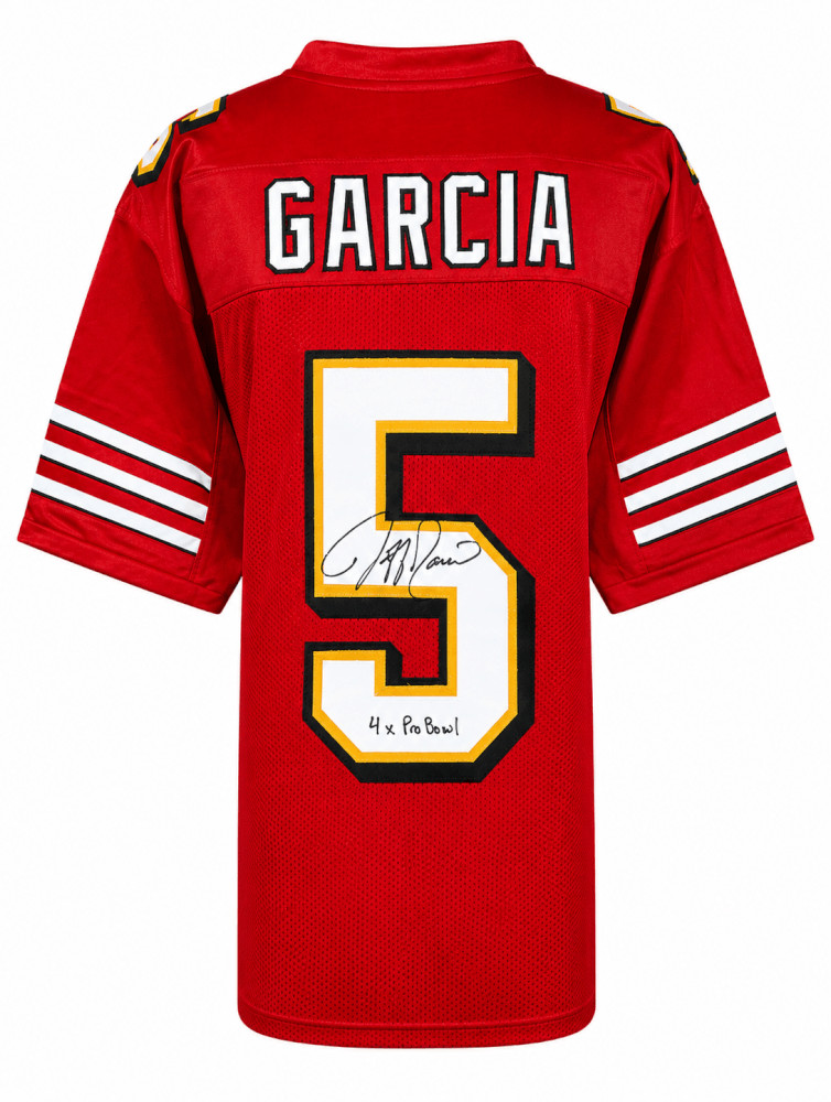 Jeff Garcia (49ers) Signed Red Custom Football Jersey w/4x Pro Bowl - (SS COA)