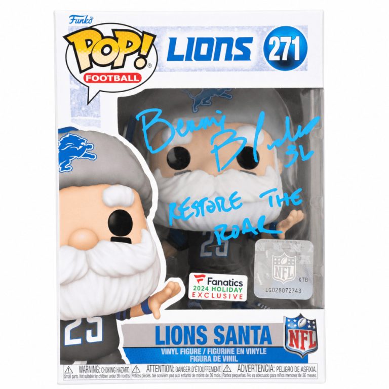 Bennie Blades Signed Lions SANTA Funko Pop Doll #271 w/Restore The Roar (SS COA)