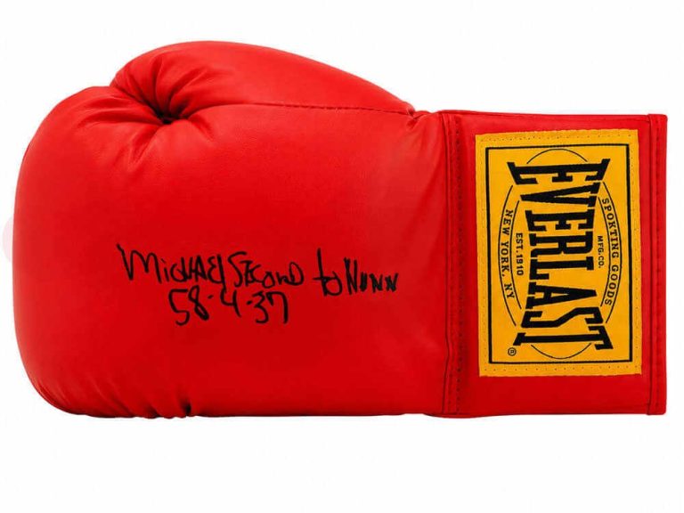Michael 'Second To' Nunn Signed Everlast Red Boxing Glove w/58-4, 37 KOs -SS COA