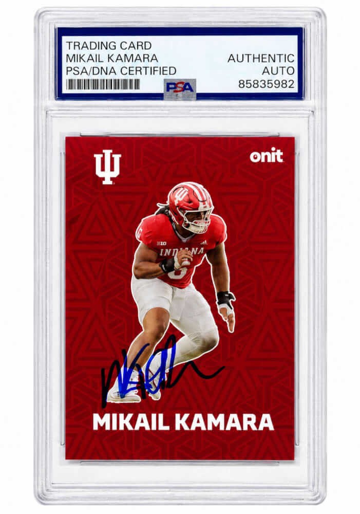 Mikail Kamara Signed Indiana 2025 Onit Fusion Premium Football Card #F-4 - (PSA)