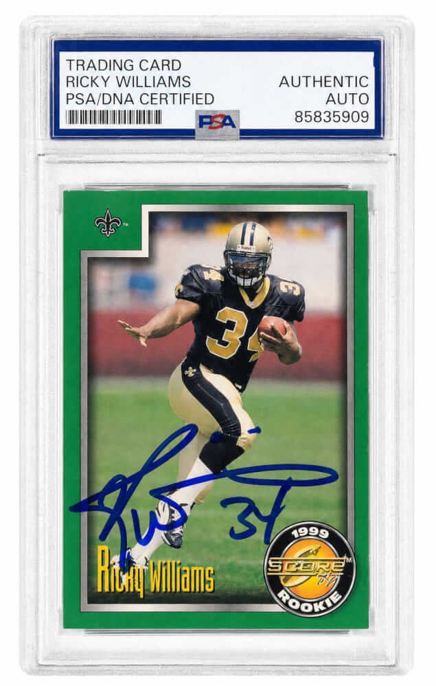 Ricky Williams Signe New Orleans Saints 1999 Score RC Card #222 - (PSA/DNA)