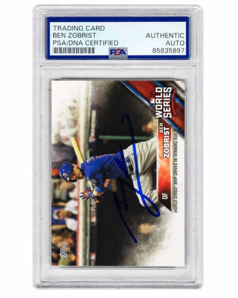 Ben Zobrist Signed Cubs 2016 Topps WS Champions Baseball Card #WS-14 (PSA/DNA)